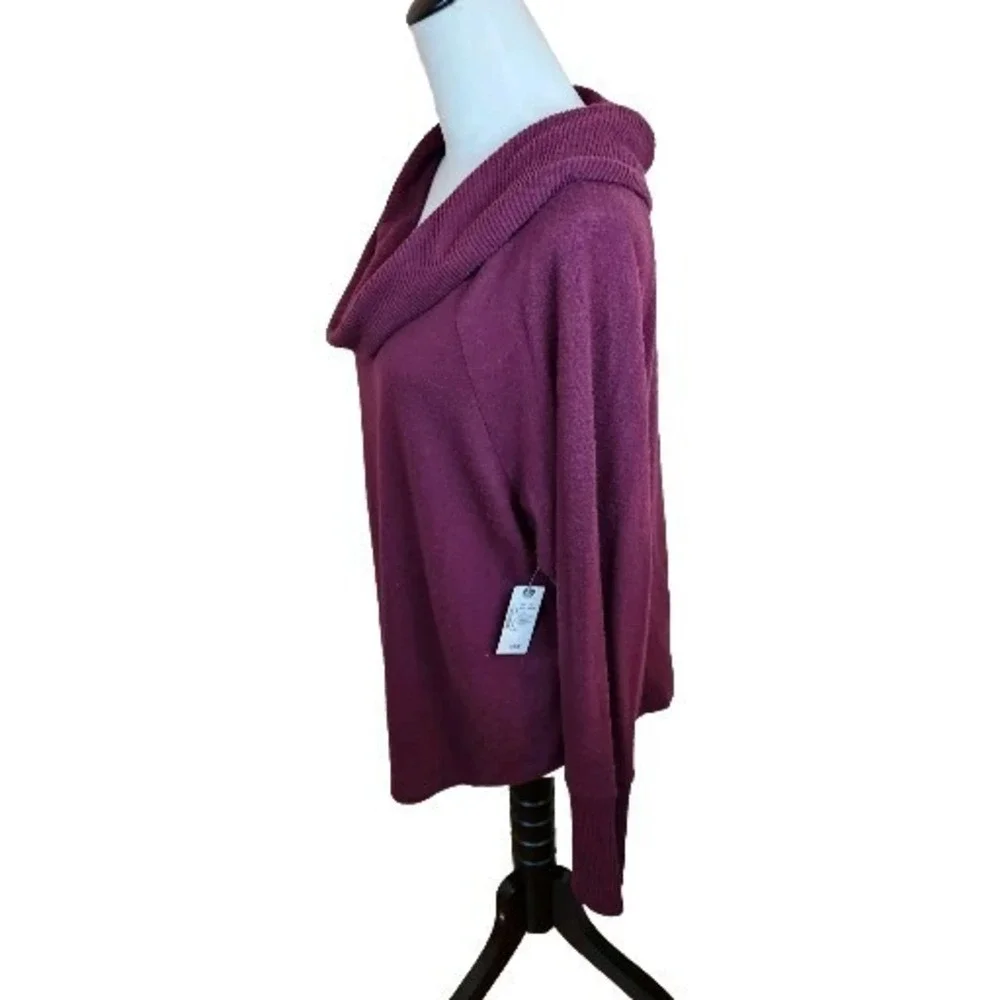 Rafaella Womens XLP‎ Petite  Cable Knit Sweater Burgundy Casual Soft Top NEW NWT